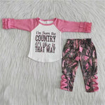 Promotion $5.5/set no MOQ RTS pink long sleeve shirt and pants boys pajamas