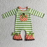 Promotion $5.5/set no MOQ RTS green long sleeve baby romper