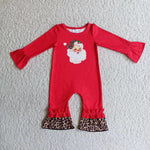 Promotion $5.5/set no MOQ RTS christmas red long sleeve baby romper