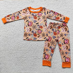 Promotion $5.5/set no MOQ RTS red Christmas long sleeve shirt and pants boys pajamas