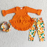 Promotion $5.5/set no MOQ RTS long sleeve shirt and pants girls outfits