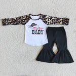 Promotion $5.5/set white long sleeve shirt and black pants girls outfits