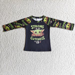 Clearance Strong & Cuteness Boy Yoda Long Sleeve T Shirt