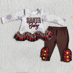 Promotion $5.5/set long sleeve shirt and pants girls outfits