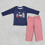 Promotion $5.5/set long sleeve shirt and pants girls outfits