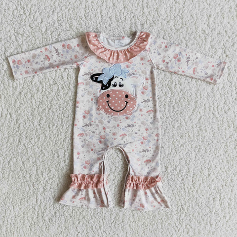 6 A23-5 Promotion $5.5/set no MOQ RTS cow long sleeve baby romper