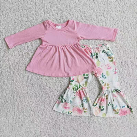 Promotion $5.5/set no MOQ RTS long sleeve shirt and pants girls outfits