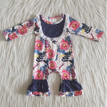 Promotion $5.5/set no MOQ RTS flower long sleeve baby romper