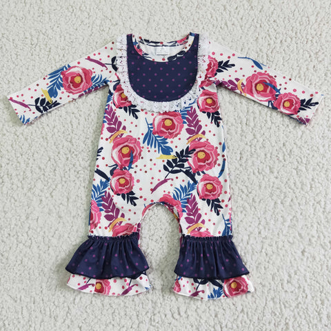 6 A25-17 Promotion $5.5/set no MOQ RTS flower long sleeve baby romper