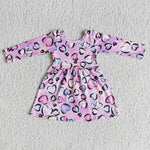 6 A25-18 Promotion $5.5/set no MOQ RTS heart pink long sleeve girls dress