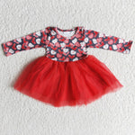 6 A26-19 Promotion $5.5/set no MOQ RTS heart red long sleeve girls dress