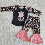 Promotion $5.5/set long sleeve shirt and pants girls outfits