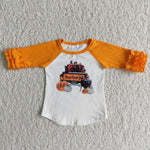 Promotion $5.5/set no MOQ RTS orange pumpkin Halloweeen shirt