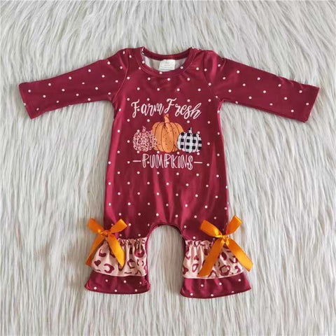 Promotion $5.5/set no MOQ RTS red long sleeve baby romper