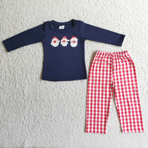 6 A6-27 Promotion $5.5/set no MOQ RTS christmas long sleeve shirt and pants boys outfits