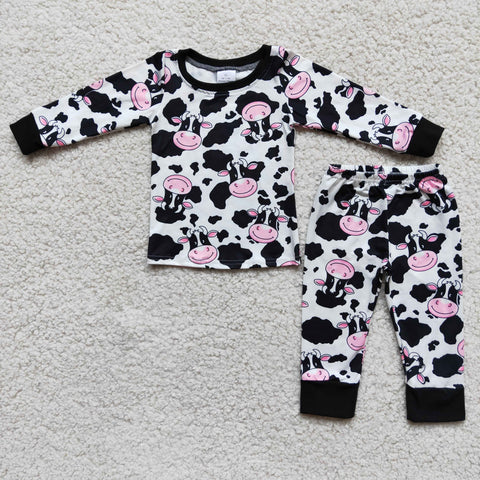 Promotion $5.5/set christmas cow long sleeve shirtand pants boy outfits