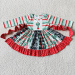 Promotion $5.5/set christmas long sleeve girls dress