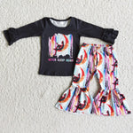 Promotion $5.5/set long sleeve shirt and pants girls outfits