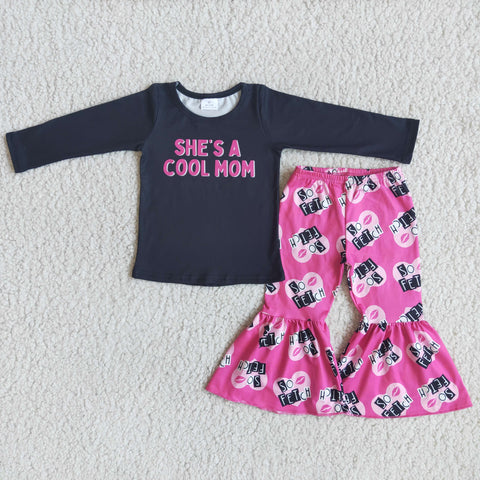 Promotion $5.5/set long sleeve shirt and pants girls outfits