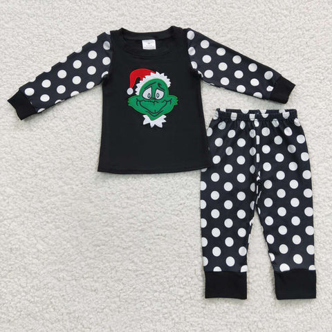 Girl Embroidery Cartoon Dot Pant Outfit