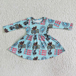 6 B13-9 Promotion $5.5/set no MOQ RTS blue long sleeve girls dress