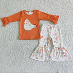 6 B2-24  Promotion $5.5/set no MOQ RTS long sleeve shirt and pants girls outfits