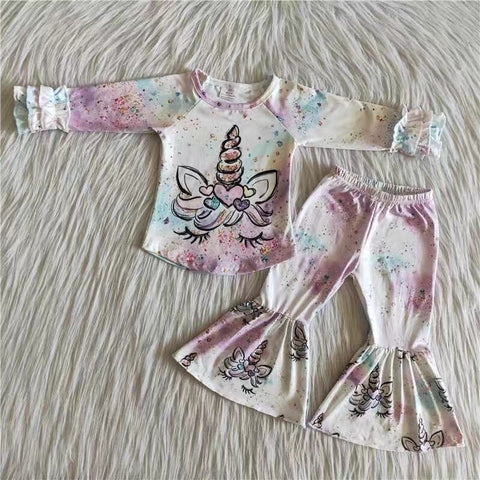 Promotion $5.5/set long sleeve shirt and pants girls outfits