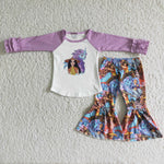 Promotion $5.5/set no MOQ RTS long sleeve shirt and pants girls outfits