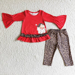 Promotion $5.5/set long sleeve shirt and pants girls outfits