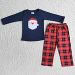 6 B3-37  Promotion $5.5/set no MOQ RTS christmas long sleeve shirt and pants boys outfits