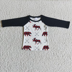 Promotion $5.5/set christmas deer long sleeve shirt