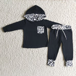 6 B8-22 Promotion $5.5/set black camo long sleeve shirt and pants boy outfits