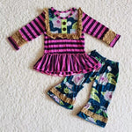 6 B8-36  Promotion $5.5/set no MOQ RTS long sleeve shirt and pants girls outfits