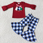 6 C6-40   Promotion $5.5/set no MOQ RTS long sleeve shirt and pants girls outfits