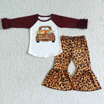 Clearance Girl Pumpkin Farm Leopard Outfit