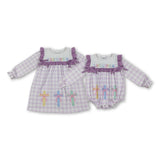 RTS kids matching clothing embroidery cross print clothing girl easter clothing-2025.11.15