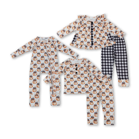 RTS kids matching clothing pumpkin print clothing girl halloween winter clothing-2025.9.17