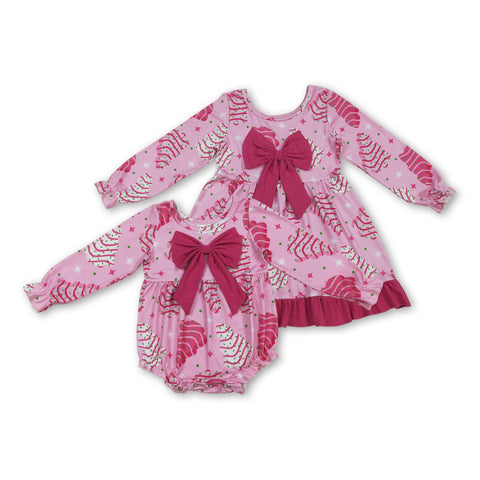 RTS kids matching clothing christmas tree print clothing girl winter clothing-2025.10.17