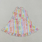 RTS toddler clothes matching clothing floral bow dress kids summer yoga clothing 2