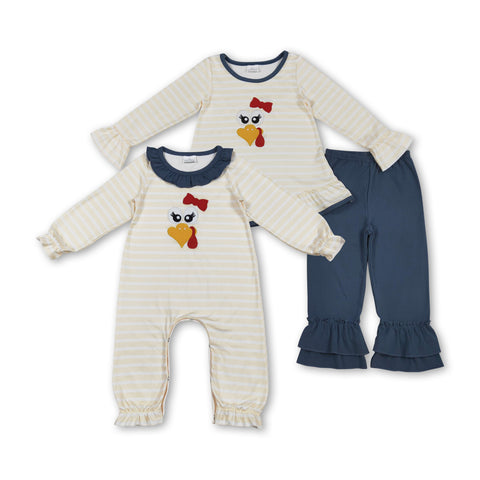 RTS kids matching clothing embroidery turkey print clothing girl thanksgiving winter clothing-2025.10.14