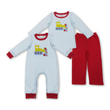 RTS kids matching clothing embroidery truck print clothing boy christmas winter clothing-2025.11.22