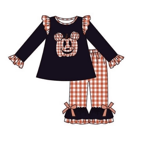 Order Deadline:23th June. Split order baby girl clothes pumpkin girl winter halloween  set