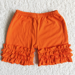 C16-5   baby girl clothes orange ruffle girl summer shorts