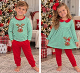 Matching Christmas Kids boys girls long sleeves deer clothing embroidered