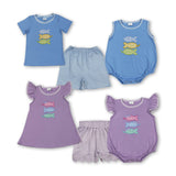 RTS Matching kids clothing embroidery fishing print clothing baby summer clothing-2026.6.1
