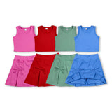 RTS Matching  toddler clothes solid color print set girls summer yoga clothing-2026.7.7