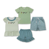 RTS kids matching clothing embroidery fishing print clothing baby summer clothing-2026.1.6