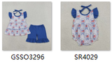 RTS Matching kids clothing flag print clothing girl 4th of July summer clothing-2026.4.24