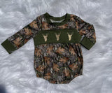 Matching kids leaf deer long sleeve clothing embroidery