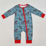 Matching Baby boys dog Christmas blue red clothing